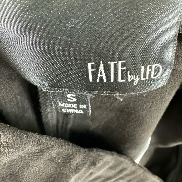 Fate by LFD Black Faux Suede Skinny Elastic Waist Ankle Fit Pants Size S - Picture 3 of 4